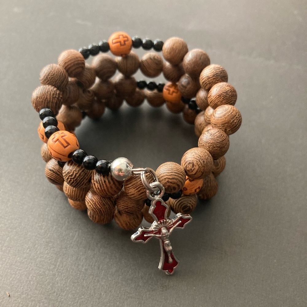 Memory Wire Rosary Bracelet